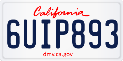 CA license plate 6UIP893