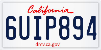 CA license plate 6UIP894