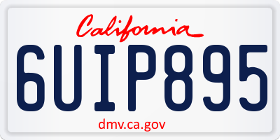 CA license plate 6UIP895