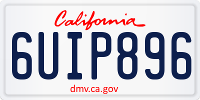 CA license plate 6UIP896