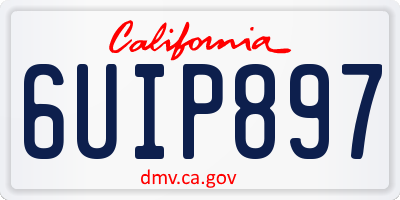 CA license plate 6UIP897