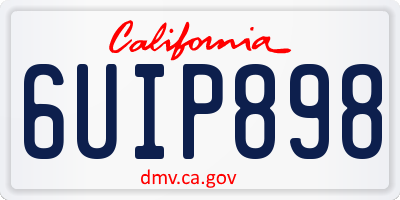 CA license plate 6UIP898