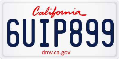 CA license plate 6UIP899