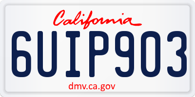 CA license plate 6UIP903