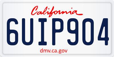CA license plate 6UIP904