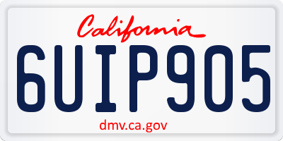 CA license plate 6UIP905