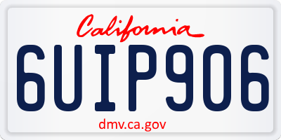 CA license plate 6UIP906
