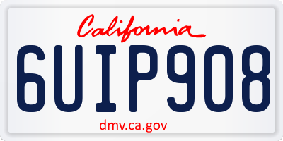 CA license plate 6UIP908