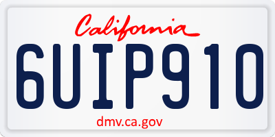 CA license plate 6UIP910