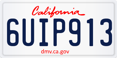 CA license plate 6UIP913