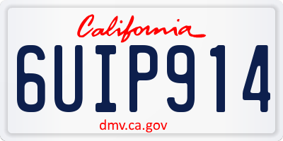CA license plate 6UIP914