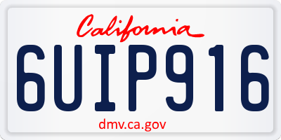 CA license plate 6UIP916