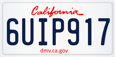 CA license plate 6UIP917