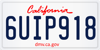 CA license plate 6UIP918