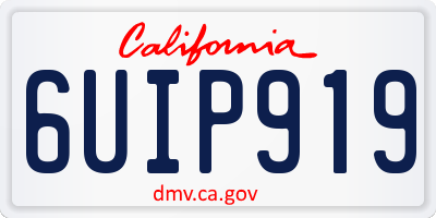 CA license plate 6UIP919