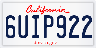 CA license plate 6UIP922