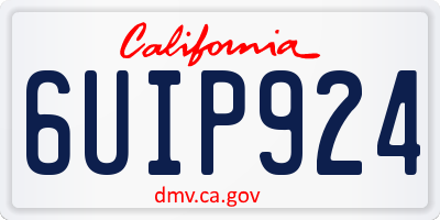 CA license plate 6UIP924