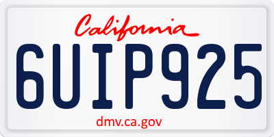 CA license plate 6UIP925