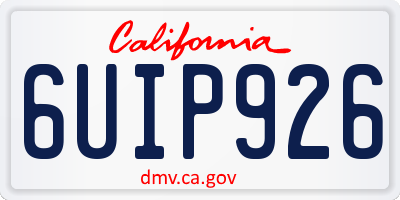 CA license plate 6UIP926