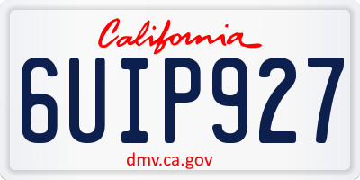 CA license plate 6UIP927