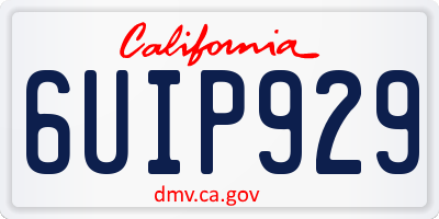 CA license plate 6UIP929