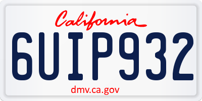 CA license plate 6UIP932