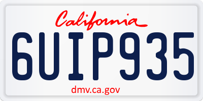 CA license plate 6UIP935