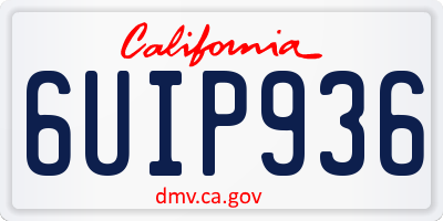 CA license plate 6UIP936