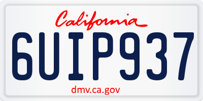 CA license plate 6UIP937