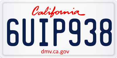 CA license plate 6UIP938