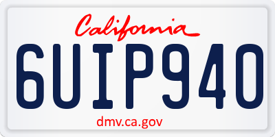 CA license plate 6UIP940