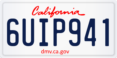 CA license plate 6UIP941
