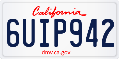 CA license plate 6UIP942