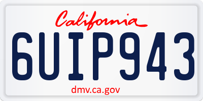 CA license plate 6UIP943