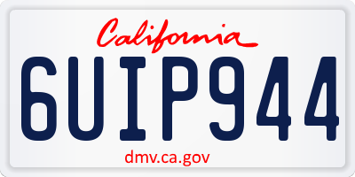 CA license plate 6UIP944
