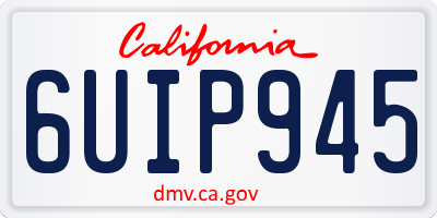 CA license plate 6UIP945