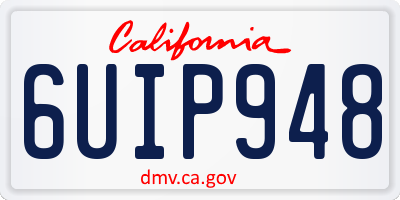 CA license plate 6UIP948