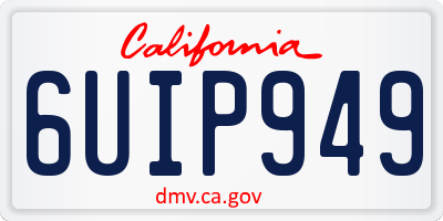 CA license plate 6UIP949