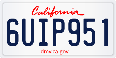 CA license plate 6UIP951