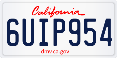 CA license plate 6UIP954