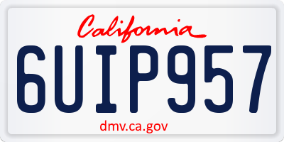 CA license plate 6UIP957