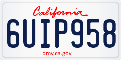 CA license plate 6UIP958