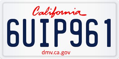 CA license plate 6UIP961