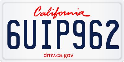 CA license plate 6UIP962
