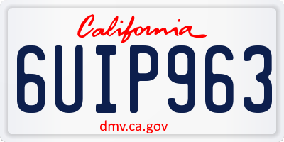 CA license plate 6UIP963