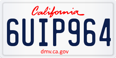 CA license plate 6UIP964