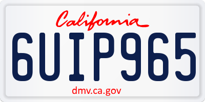 CA license plate 6UIP965