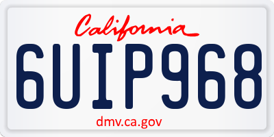 CA license plate 6UIP968