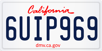 CA license plate 6UIP969
