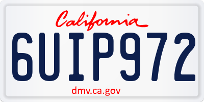 CA license plate 6UIP972